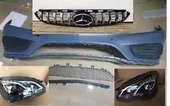 Mercedes E W212 2013-2017 передний бампер AMG пакет+фары+решетка радиатора
